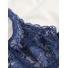 MakeMeChic - Bralette transparente de encaje floral para mujer, sin