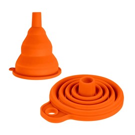 COQUO - Set 2 Piezas - Embudos Plegables de Silicón Calidad Premium (Naranja)