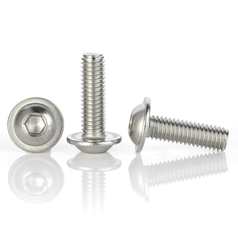 M5 x 10mm Flanged Button Head Socket Cap Screws, 304