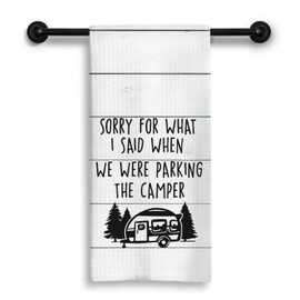 Vintage Rustic Camping Kitchen Dish Towels, Camper Gifts for Women Men, Gifts for Camping Lovers Decorative Hand Tea Towels for Kitchen Bathroom, 16x24 Inch