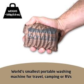 Scrubba Tactical Wash Bag Portable Washing Machine - Lightweight Manual Washing Machine for Travel, Camping, Laundry, Clothes - Camping Accessories, Gift - use with Laundry Detergent/Sheets - 5.6 oz.