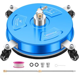 LidoDola 20'' Pressure Washer Surface Cleaner with 4 Wheels - Stainless Steel Surface Cleaner for Pressure Washer Attachment for Concrete, Driveway, Patio, Sidewalk, Deck and Driveways