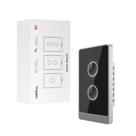 Smart Wall Light Switch, 2.4GHz 2 Gang WiFi Touch Switches, Neutral Wire Required, 3 Way Muti Remote Control Smart Life/Tuya App, Compatible with Alexa, Google Home, Black, 2026