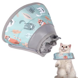 Bekecidi Cat Cone Collar Soft, Cat Recovery Collar Adjustable Cat Collar to Stop Licking Kitten Cones After Surgery Elizabethan Collar for Cats Small Dog (Green, S)