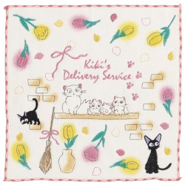 Marushin 1005036500 Ghibli Kiki's Delivery Service, Jiji Hand Towel, 9.8 x 9.8 inches (25 x 25 cm), Sleep with Everyone, 100% Cotton