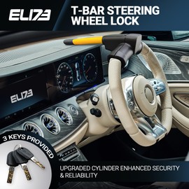 Steering Wheel Lock for Cars & Vans - Car Lock Anti-Theft Device - High Visibility Immobiliser - Vehicle Security Lock - includes 3 Keys (UK Company)