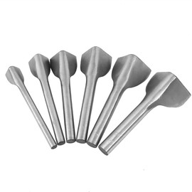 Leather Punch Set, 6pcs DIY Leather Craft V Shape Punch Belt End Cutter 45# Steel Leather Craft Cutting Tools for Wallet Card Case, Belt, Handbag 15-40mm