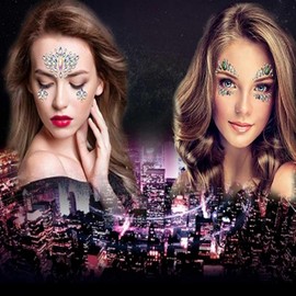 Glitter Jewelry Face Stickers & Temporary Tattoos for Party Makeup Face Sticker F BL05007 100ea