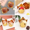 50pcs Tulip Cupcake Cases for Baking,Greaseproof Muffin Liners,Foil Muffin Baking