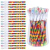 Kolewo4ever 48pcs HB Building Block Pencils Translucent Pencil Multicolor Non-