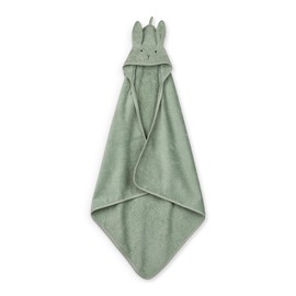 Baby Hooded Towel – Organic Cotton Baby Bath Towels – Baby Towels, Baby Bath Towels for Baby Boy, Baby Girl, Large 32" x 32" Super-Soft and Absorbent Baby Towels for Newborn (Rabbit Roman Green)