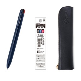 QULLITY ZEBRA SARASA Clip 3C Deep Blue 0.5mm Multicolor Pen & Refills (Black, Blue, Red), original Black slim pen case