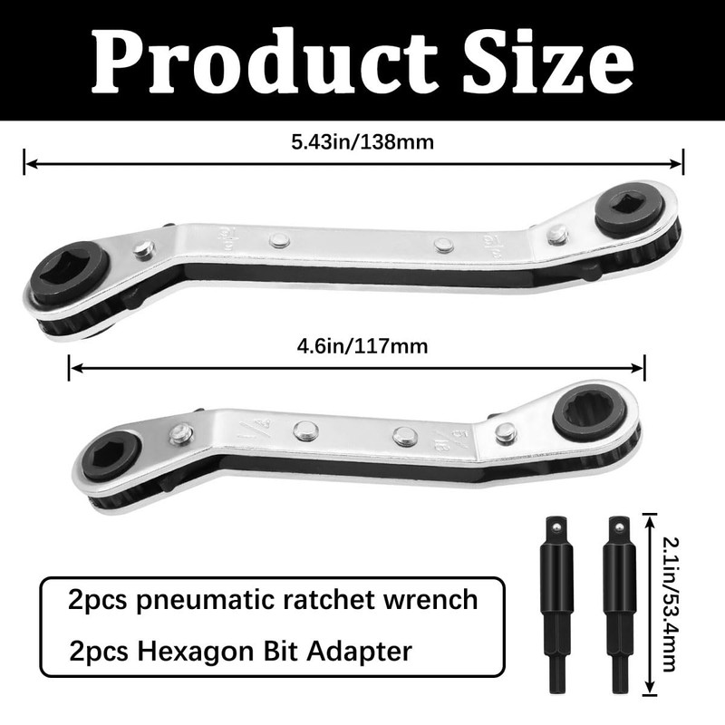 Seamaka Hvac Service Wrench Tools,3/16", 1/4", 5/16", 3/8" 4 IN