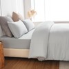 Soifox Double Duvet Cover Set - Grey Bedding Set Double