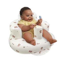 Inflatable Baby Seat for Babies 3 Months and Up, Built in Air Pump Baby Seats for Kids,Toddler, Blow Up Baby Chair with Back Support, Breathable Cover - Color: Bear