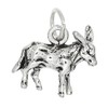 LGU Sterling Silver Oxidized 3D Donkey Mule Charm