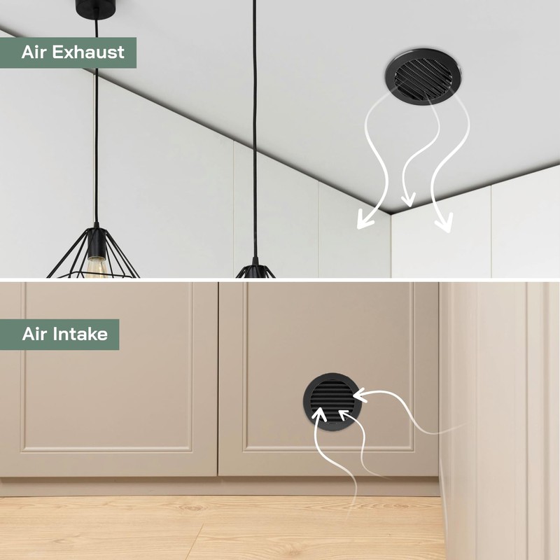 Vent Systems 4'' Inch Black Soffit Vent Cover - Round