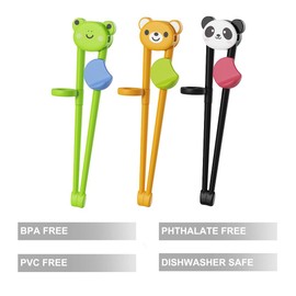 PandaEar 3 Pairs Toddler Training Chopsticks for Kids, Beginners Learning Chopsticks