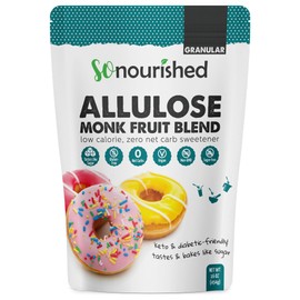 So Nourished Monk Fruit Sweetener with Allulose Granular - 1:1 Sugar Substitute, Keto - 0 Calorie, 0 Net Carb, Non-GMO (1 lb / 16 oz)