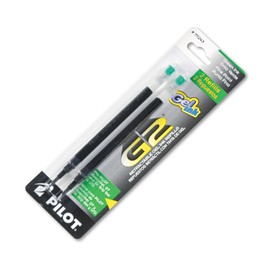 Pilot 77243 G2 Gel Ink Refill, 2-Pack For Rolling Ball Pens, Fine Point, Green