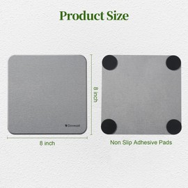 Dovesail Plant Saucer, 8" Instantly Dry Diatomaceous Earth Stone Prevents Moisture Buildup, Flower Plant Tray Pot Saucer Keep Counter and Floors Dry and Clean (2 Pack)- Dark Gray