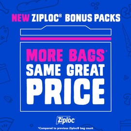Ziploc Ziploc Quart Food Storage Freezer Bags, Stay Open Design with Stand-Up Bottom, Easy to Fill, 24 Bags Total