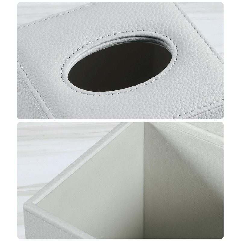 JLAMBOM PU Leather Tissue Box Cover Square Tissue Box Holder