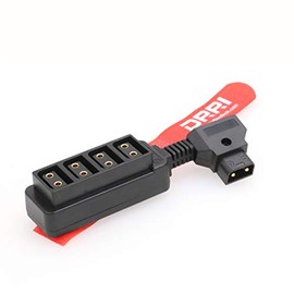 DRRI D-tap Male to 4-Port Female P-Tap Splitter hub for BlackMagic 4k/ Cinema Cameras