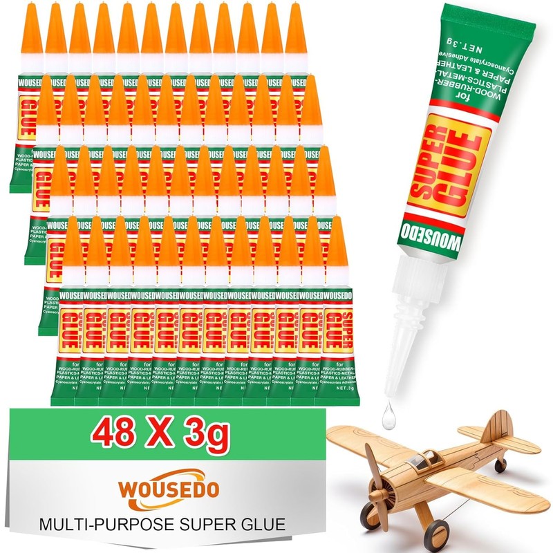 WOUSEDO - Pegamento supertransparente, calcomanía fuerte, pegamento superadhesivo, secado rápido,