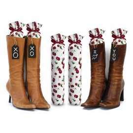 My Boot Trees - Boot Shaper Stands for Closet Organization - Keeps Them Shaped Properly - Many Patterns to Choose from - 1 Pair (Cherries)