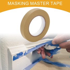 Partuto 4 Pcs 0.8 Inches x 60.1 Yards Universal Painters Tape - DIY Car Auto Paint for Masking Tape No Residue - Crepe Paper Brown