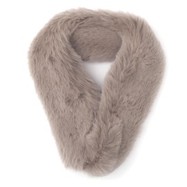 Anes p822 Fluffy Fur Collar Solid Color Mini Tippet Collar Collar Neck Warmer for Work Commutes to School or Bicycle Cold Protection Women's Winter, brown (mocha)