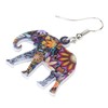DUOWEI Cartoon Elephant Acrylic Earrings Jungle Animals Dangle Jewelry for