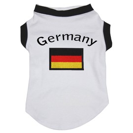 Petitebelle Germany & Flag Puppy Shirt White/Black Trim Large