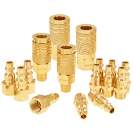SUNGATOR Air Hose Fittings 1/4" NPT, 16-Piece Solid Brass Quick Connect Air Line Fittings, 1/4 Inch Compressor Accessories, Coupler and Plug Kit, 1/4'' Quick Connect Hose Repair Kit
