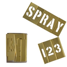 Deezio Brass Stencils Letters and Numbers 2 Inch Interlocking Letter Stencils - 46 Piece Set