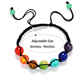 Bonnerish 3Pcs 7 Chakra Bracelets for Women, 8mm Lava Rock 7 Chakras Crystal Bracelet, Healing Natural Stones Beaded Bracelet Yoga beads Bracelets