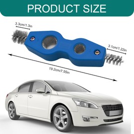 Rebvugr 4 in 1 Car Battery Cleaning Brush, Battery Terminal Cleaner, Anti-Rust Car Terminals Machine Parts Cleaning Tool with Steel Wire, Auto Post Cleaner Brush Tool Fit for Vehicle & Marine (Blue)