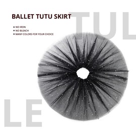 TWINKLEDE Tutu Skirt for Women Black Sparkly Glitter Tulle Tutus for Adult(Black)