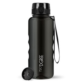 720°DGREE Water Bottle 1.5l “uberBottle“ crystalClear +Sieve - BPA-Free, Leakproof, Reusable Drinking Bottle - XL Sports Bottle for all Day Hydration, Gym, Fitness, Office, University, Hiking, Travel