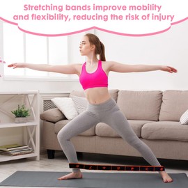 Udbrud Yoga Stretch Strap, Pack of 3 Highly Elastic Fitness Bands, Resistance Bands, Fitness Bands, Resistance Bands, Multi-Loops, Adjustable Exercise Band for Pilates, Fitness, Stretching Training