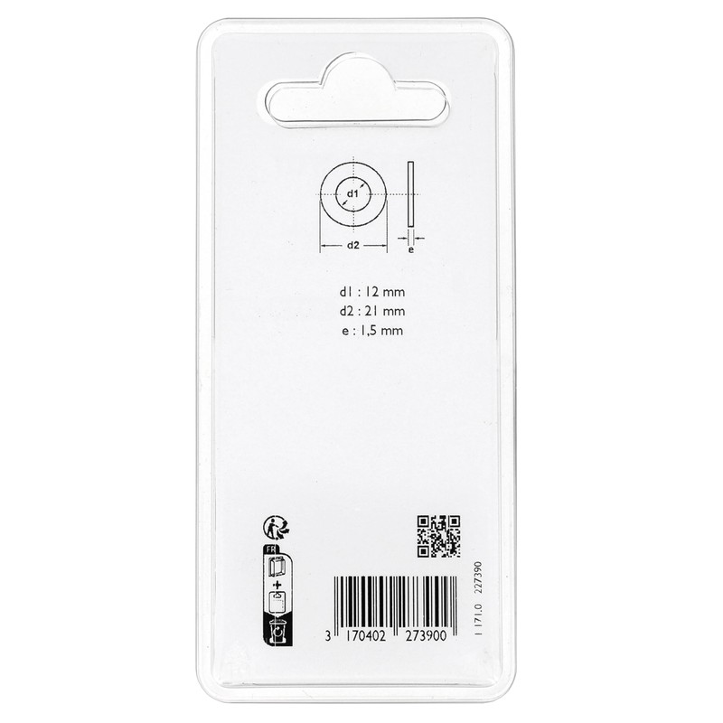 Restagraf D=12 x 21 x 1.5 mm Aluminium Flat Drain