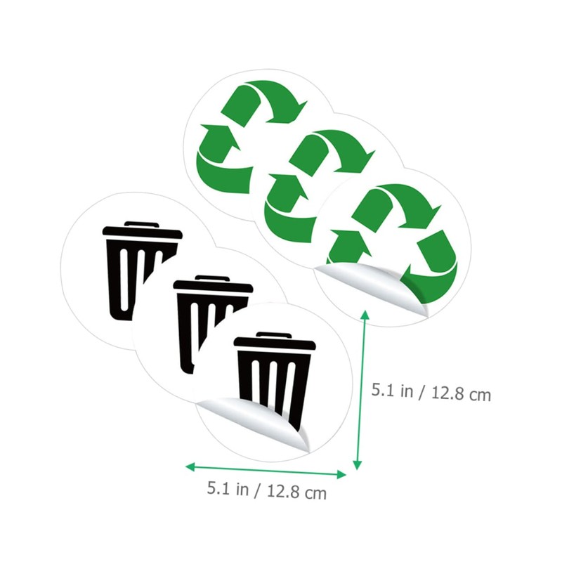 Operitacx 6 Labels/kit Recycling Stickers for Bins Visible Waterproof Decals