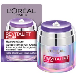 L'Oréal Paris Plumping Gel Cream for Women: Intensively Plumps Wrinkles with Hyaluronic Acid, Niacinamide, Glycerine and Ceramide, Revitalift Filler, 1 x 50 ml