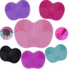 Limpiador de brochas de maquillaje de silicona, almohadilla de limpieza