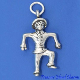 Wholesale Charms Scarecrow Wizard of Oz 3D 925 Solid Sterling Silver Charm Pendant DIY Crafting
