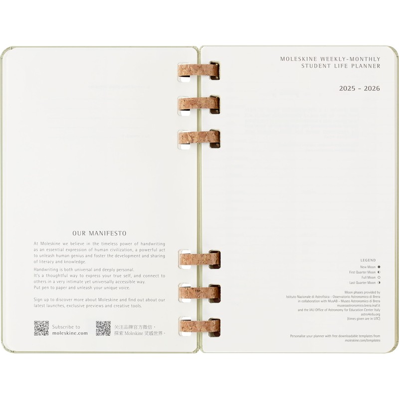 Moleskine Spiral 12 Month 2026-2026 Academic Year Planner, Hard Cover,