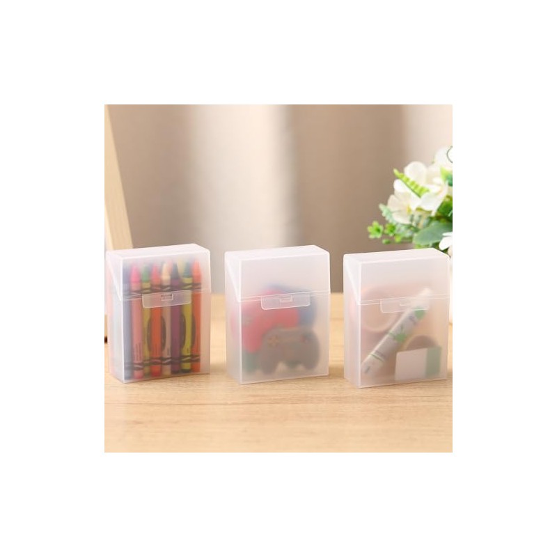 Clabby 4 Pcs Plastic Clear Crayon Box Bulk Clear Crayon