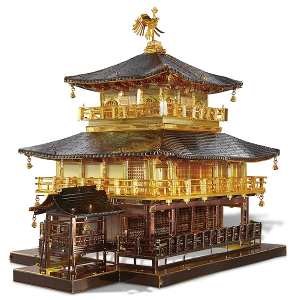 Piececool 3D Metal Model Kits for Adults, Kinkaku-ji Golden Pavilion Model Building Kits, Challenging 3D Puzzles for Stress Relief DIY Craft Kits