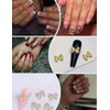 OPMADM 120 Pcs Gold Bow Nail Charms Bulk 12 Grids